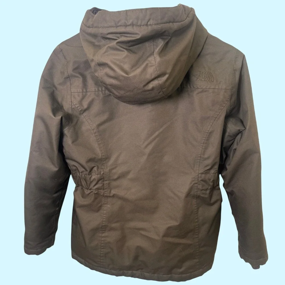 The North Face Girls L 14/16 Olive Green Goose Down Hooded Puffer Jacket